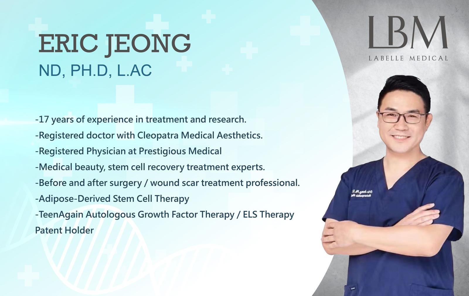 Eric Jeong, Korean medical and regenerative care consultant